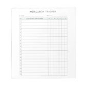 Verschreibung des wöchentlichen Tracker-Log Notizblock (Vorderseite)