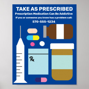 Verschreibung Drogenmissbrauch Aufklärungspläne Poster