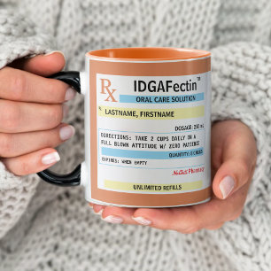 Verschreibung Flasche Funny Gag Geschenk Tasse