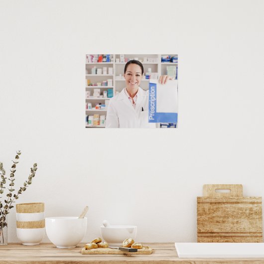 Verschreibung für Apotheker im Arzneimittellager Poster (Küche)