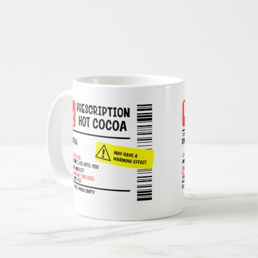 Verschreibung Kakao Personalisierte Custom Funny Kaffeetasse (Vorderseite Links)