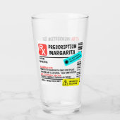 Verschreibung Margarita Funny Warning Label Glas (Rückseite)