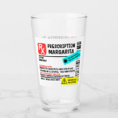 Verschreibung Margarita Funny Warning Label Glas (Vorderseite)