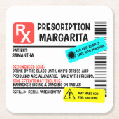 Verschreibung Margarita Funny Warning Label Rechteckiger Pappuntersetzer (Vorderseite)