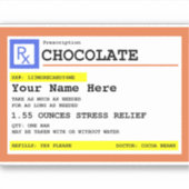 Verschreibung Schokolade Personalisiert Aufkleber (Vorderseite)