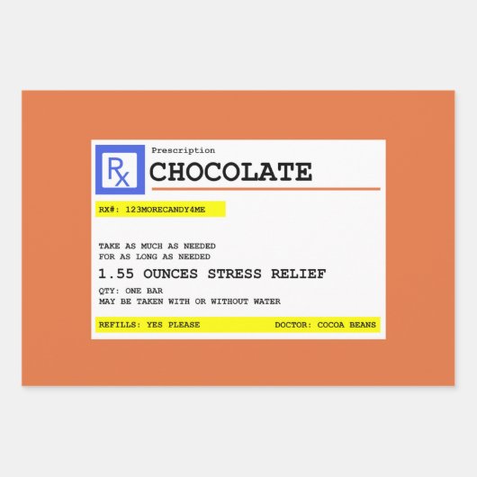 Verschreibung Schokolade Personalisiert Geschenkpapier Set (Vorderseite 3)