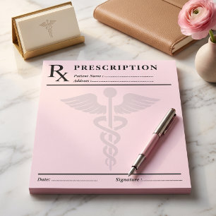 Verschreibungs-RX-Block editierbar Doktor Caduceus Notizblock