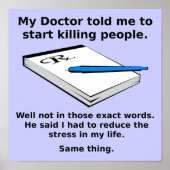 Verschreibungspflicht zum Töten eines lustigen Pla Poster (Vorne)