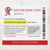 Verschreibungspflichtiges Champagnerlabel Schaumweinetikett (Einzelnes Label)