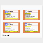 Verschreibungspflichtiges Coffee Label Personalisi Rechteckiger Aufkleber (Blatt)