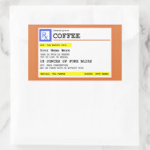 Verschreibungspflichtiges Coffee Label Personalisi Rechteckiger Aufkleber (Tasche)