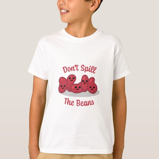 Verschütte die Bohnen nicht! Niedlicher Bean-Carto T-Shirt (Vorderseite)