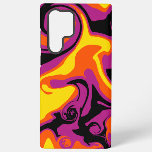 Verschütten - Orange, Schwarz, Pink und Gelb  Samsung Galaxy Hülle