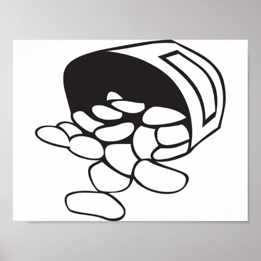 Verschüttete Bohnen aus einem Beutel Poster (Vorne)