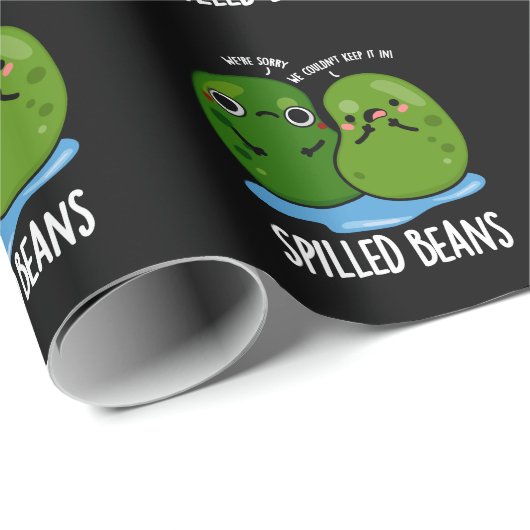Verschüttete Bohnen Funny Veggie Bean Pun Dark BG Geschenkpapier (Rolleneckpunkt)