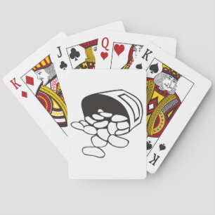 Verschüttete Bohnen Schwarz-Weiß-Umriss Spielkarten