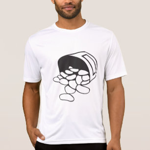 Verschüttete Bohnen Schwarz-Weiß-Umriss T-Shirt