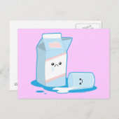Verschüttete Milch Postkarte (Vorne/Hinten)