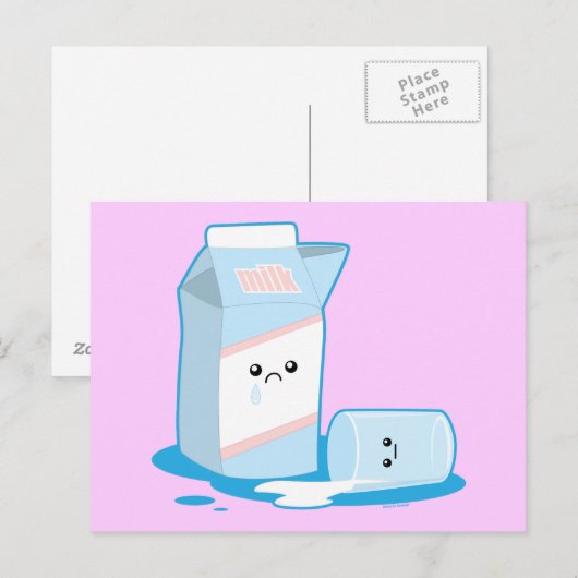 Verschüttete Milch Postkarte (Vorne/Hinten)