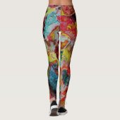 Verschüttetes farbiges Marmor Leggings (Rückseite)