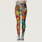 Verschüttetes farbiges Marmor Leggings (Vorderseite)