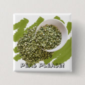 Verschüttetes Green Peas Food-Foto Button (Vorderseite)