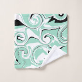 Verschüttung in Grün (Minze) Badhandtuch Set (Waschlappen)