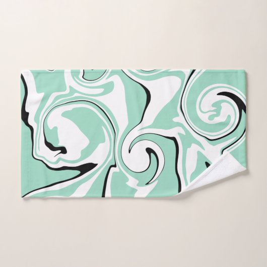 Verschüttung in Grün (Minze) Badhandtuch Set (Handtuch)