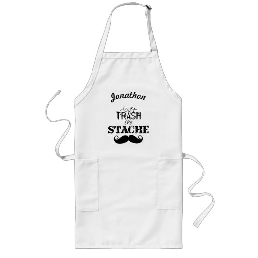 Verschwende nicht den Hipster Stache Mustache Retr Lange Schürze (Vorne)