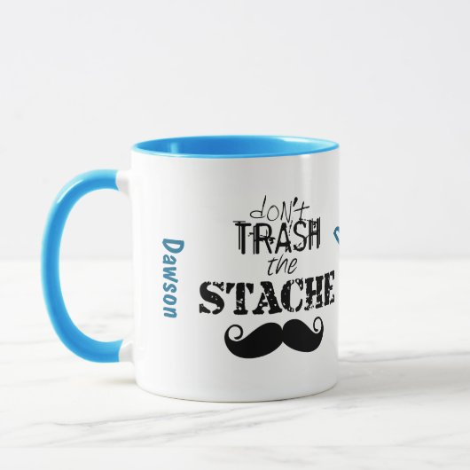Verschwende nicht den Hipster Stache Mustache Retr Tasse (Links)