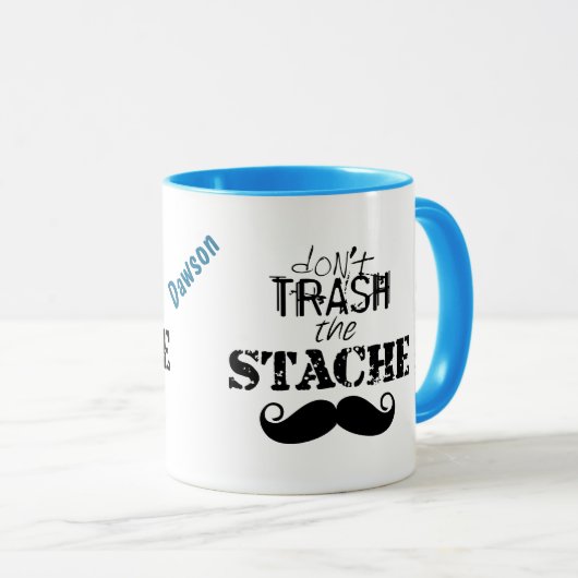 Verschwende nicht den Hipster Stache Mustache Retr Tasse (VorderseiteRechts)