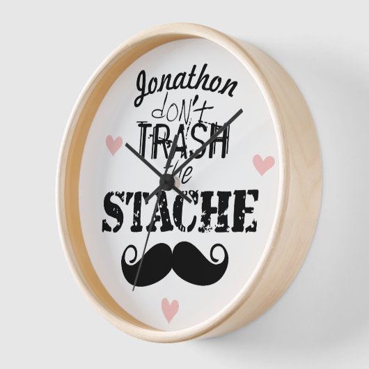 Verschwende nicht den Hipster Stache Mustache Retr Uhr (Winkel)