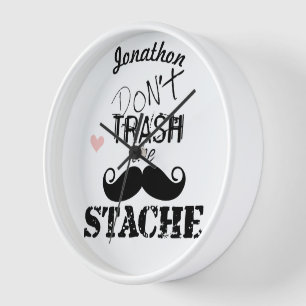 Verschwende nicht den Hipster Stache Mustache Retr Wanduhr