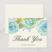 Verschwenderische Blumen danken Ihnen flache Karte (Vorne/Hinten)