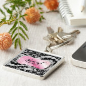 Verschwenderische rosa Servierplatte 311 u. Spitze Schlüsselanhänger (Seite)