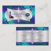 Verschwenderischer aquamariner lila funkelnder visitenkarte (Vorne/Hinten)