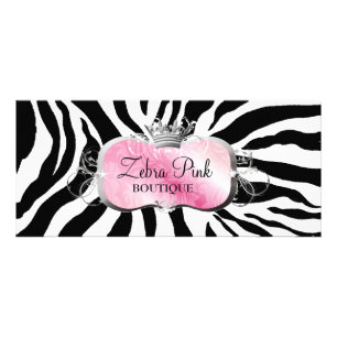 Verschwenderischer rosa Servierplatte311 Zebra Werbekarte