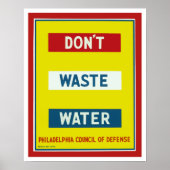 Verschwendet kein Wasser Poster (Vorne)