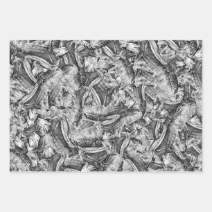 Verschwendete Laufschuhe Grafik Motiv zufällige Mu Geschenkpapier Set