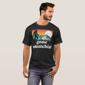Verschwinde! Funny Bigfoot Mountains Retro Gra T-Shirt (Vorne ganz)