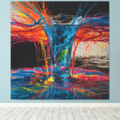 Verschwinden des Abstrakten Wasserbilds Leinwanddruck (Insitu (Holzboden))