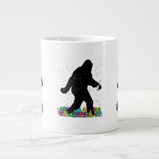 Verschwinden des Squatchins im neuen Jahr Jumbo-Tasse (Vorderseite)