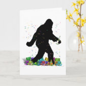 Verschwinden des Squatchins im neuen Jahr Karte (Gelbe Blume)