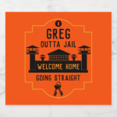 Verschwinden Sie aus dem Gefängnis Schaumweinetikett (Einzelnes Label)