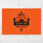 Verschwinden Sie aus dem Gefängnis Schaumweinetikett (Einzelnes Label)