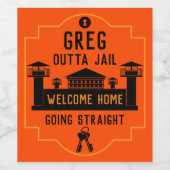 Verschwinden Sie aus dem Gefängnis Weinetikett (Einzelnes Label)