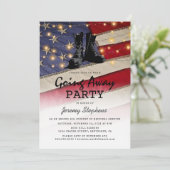 Verschwinden Soldier Patriotic Flag Einladung (Stehend Vorderseite)