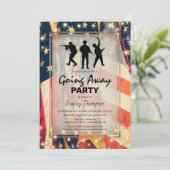 Verschwinden Soldier Vintage patriotische Flagge Einladung (Stehend Vorderseite)