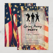 Verschwinden Soldier Vintage patriotische Flagge Einladung (Vorne/Hinten)