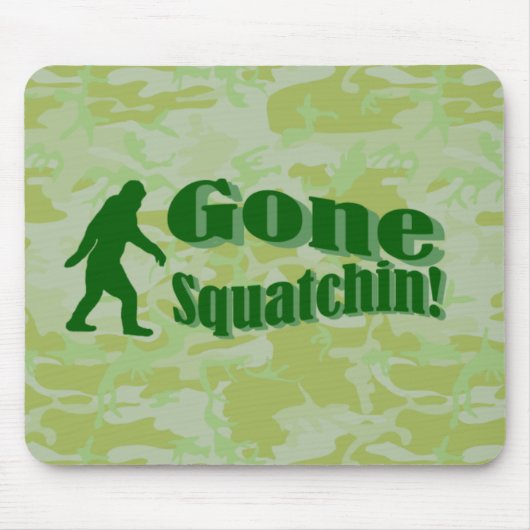 Verschwinden Squatchin-Text auf grüner Tarnung Mousepad (Vorne)